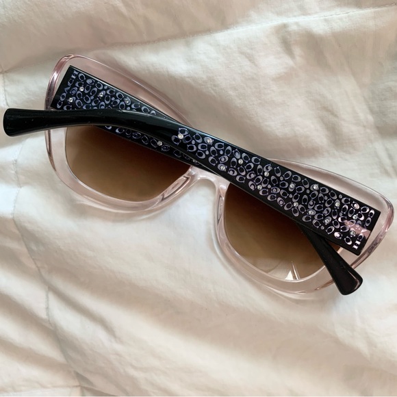 Coach Cateye clear frames rhinestones sunglasses - Picture 2 of 14
